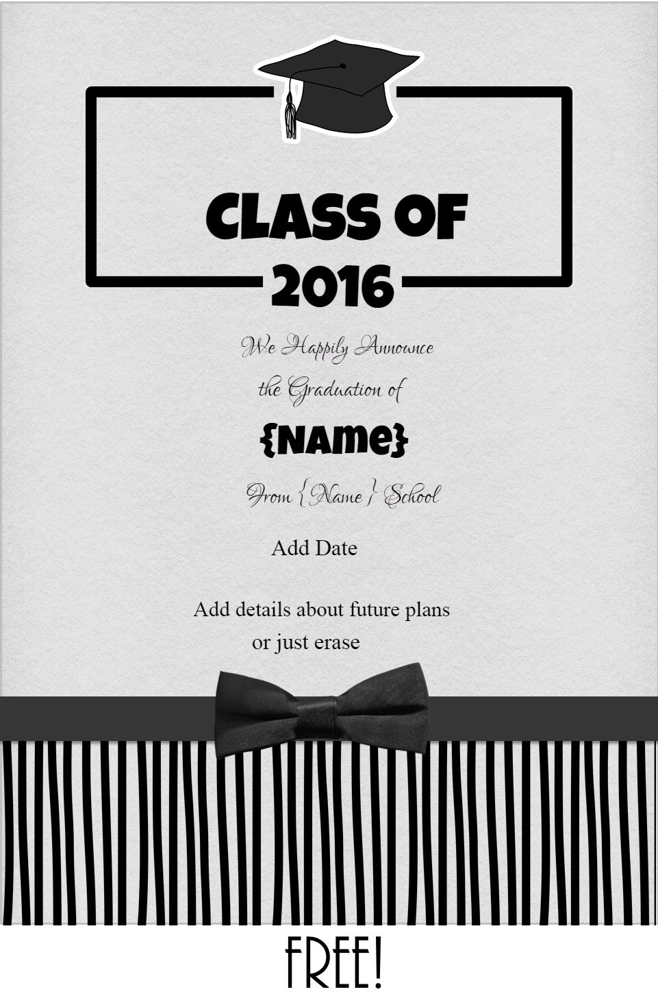 free printable graduation announcement cards