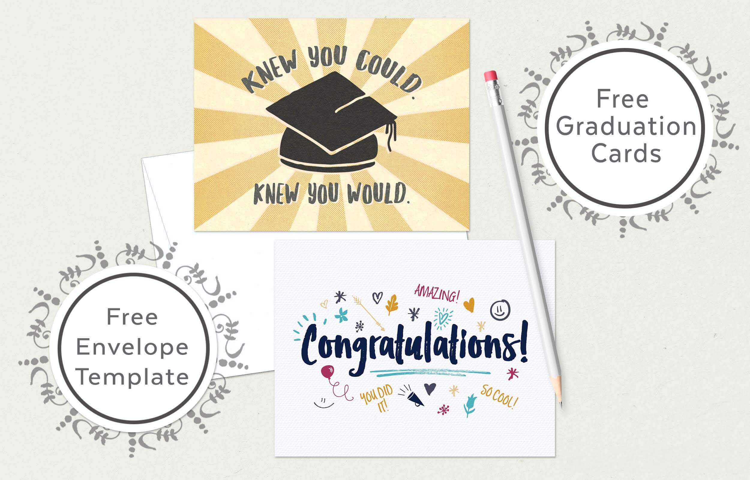 Free Graduation Cards (+ Envelope Template) www.TeepeeGirl.com