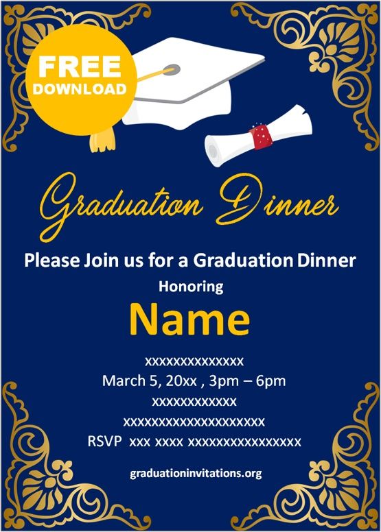 Free Printable Graduation Dinner Invitations Templates Graduation ...