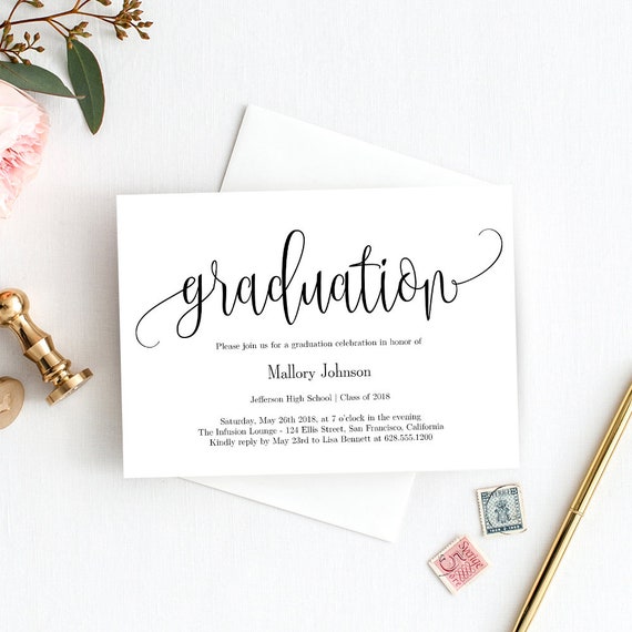free printable graduation invitation templates 2018