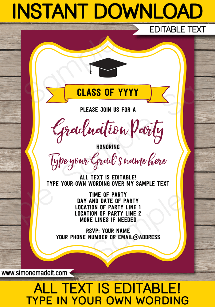 free printable graduation invitation templates 2018