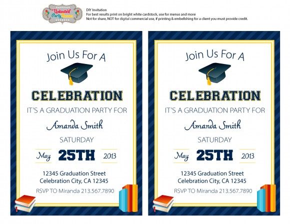 FREE Graduation Party Printables from Unlimited Party Themes