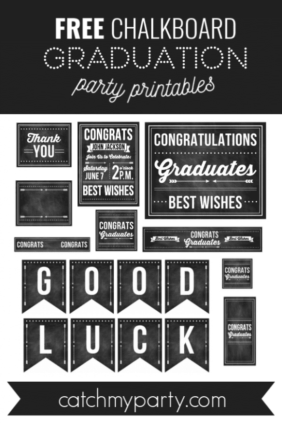 Download These Free Graduation Chalkboard Party Printables ...