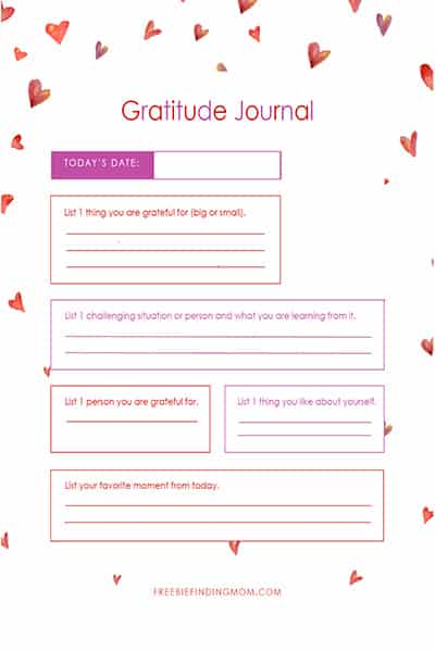 free printable gratitude journal