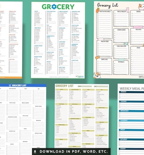 ▷ Printable Grocery List Templates in PDF &  WORD【FREE】