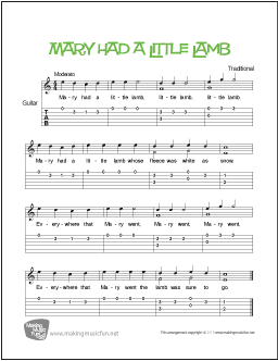 free printable guitar sheet music with lyrics