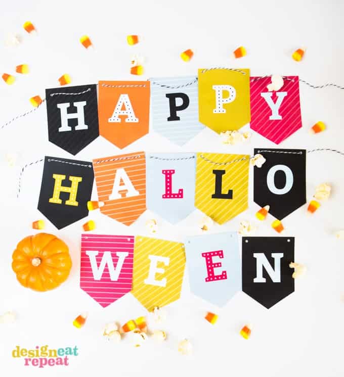 free printable halloween happy birthday banner