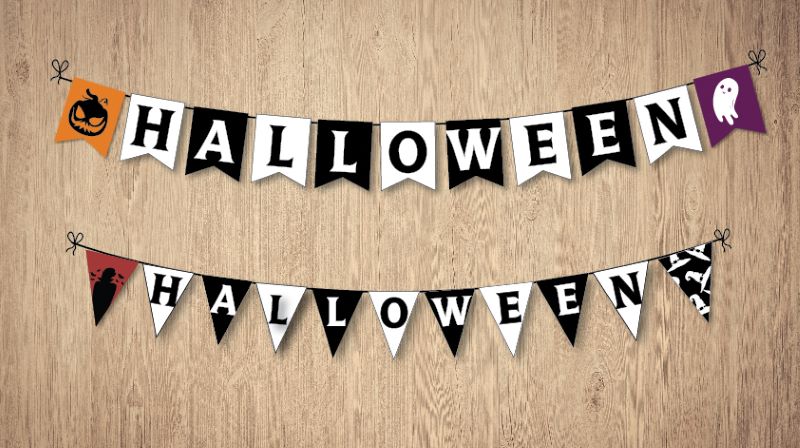 free printable halloween happy birthday banner