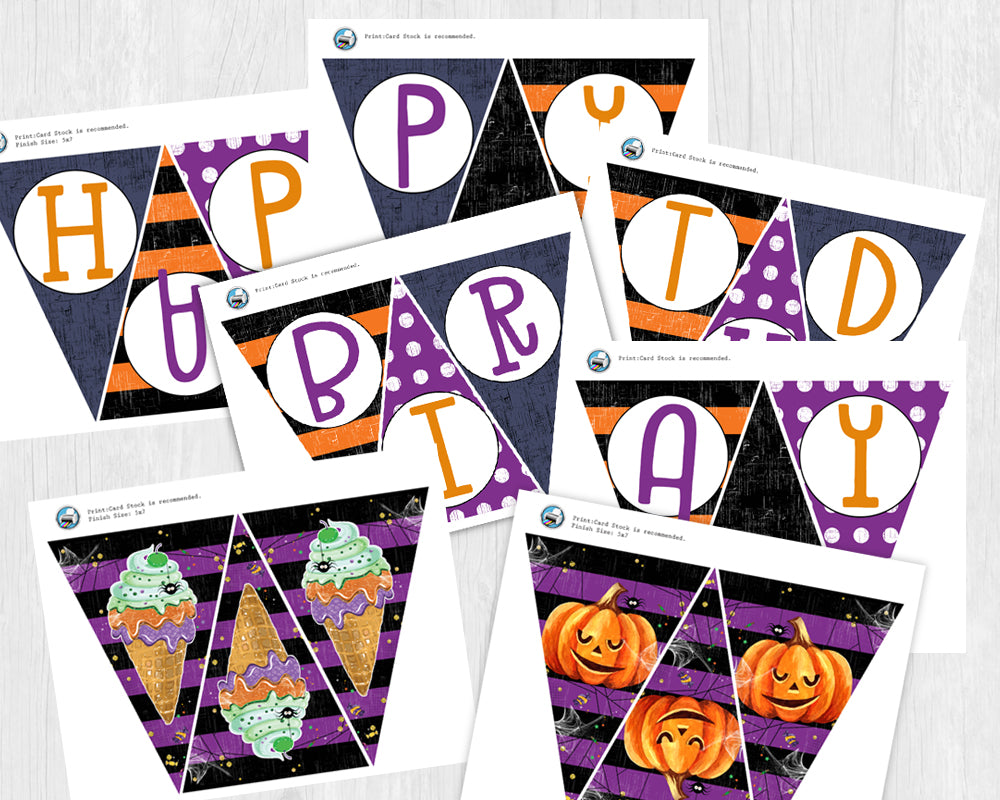 free printable halloween happy birthday banner