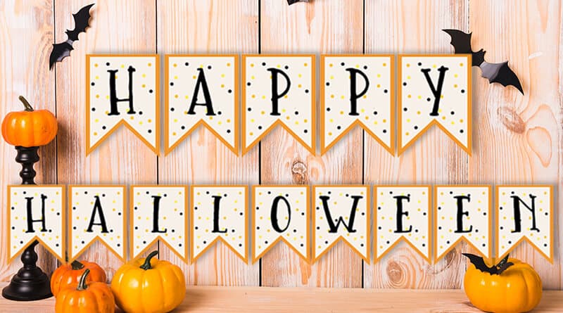 Free Printable Halloween Banner - Lovely Planner