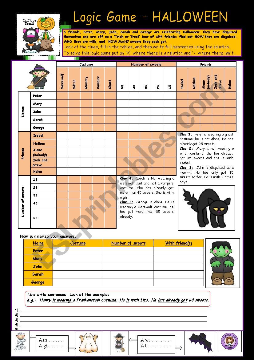 Logic Game: Halloween ;o)) - ESL worksheet by Pelletrine - Worksheets Library logic-game-halloween-o-esl-worksheet-by-pelletrine-worksheets-library