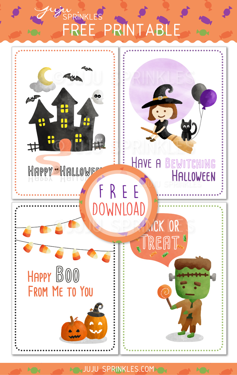 FREE Spook-tacular Halloween Cards - Juju Sprinkles