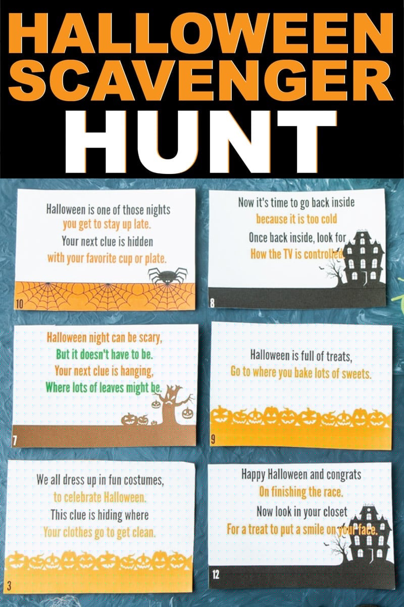 free printable halloween scavenger hunt list