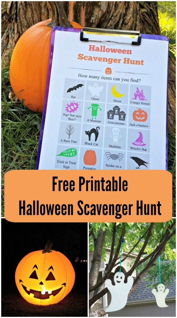 free printable halloween scavenger hunt list