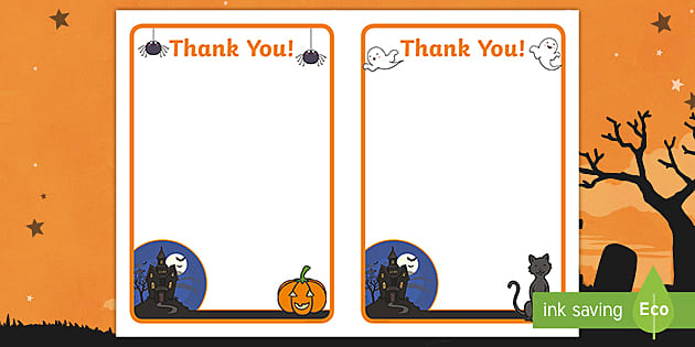 free printable halloween thank you notes