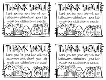 free printable halloween thank you notes
