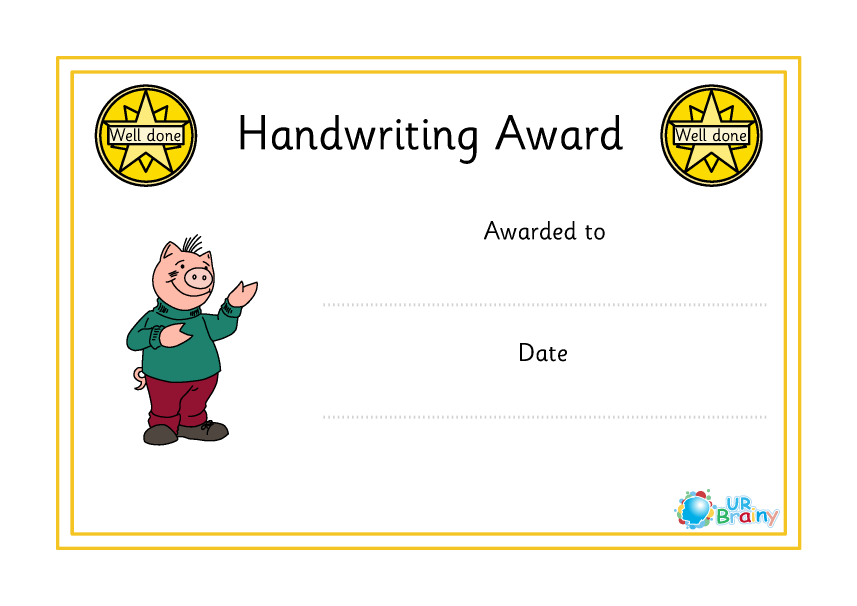 free printable handwriting certificates