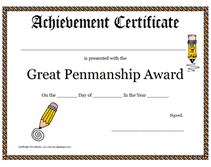 free printable handwriting certificates