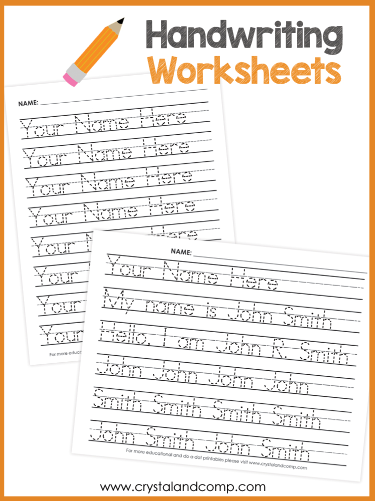 free printable handwriting name worksheet