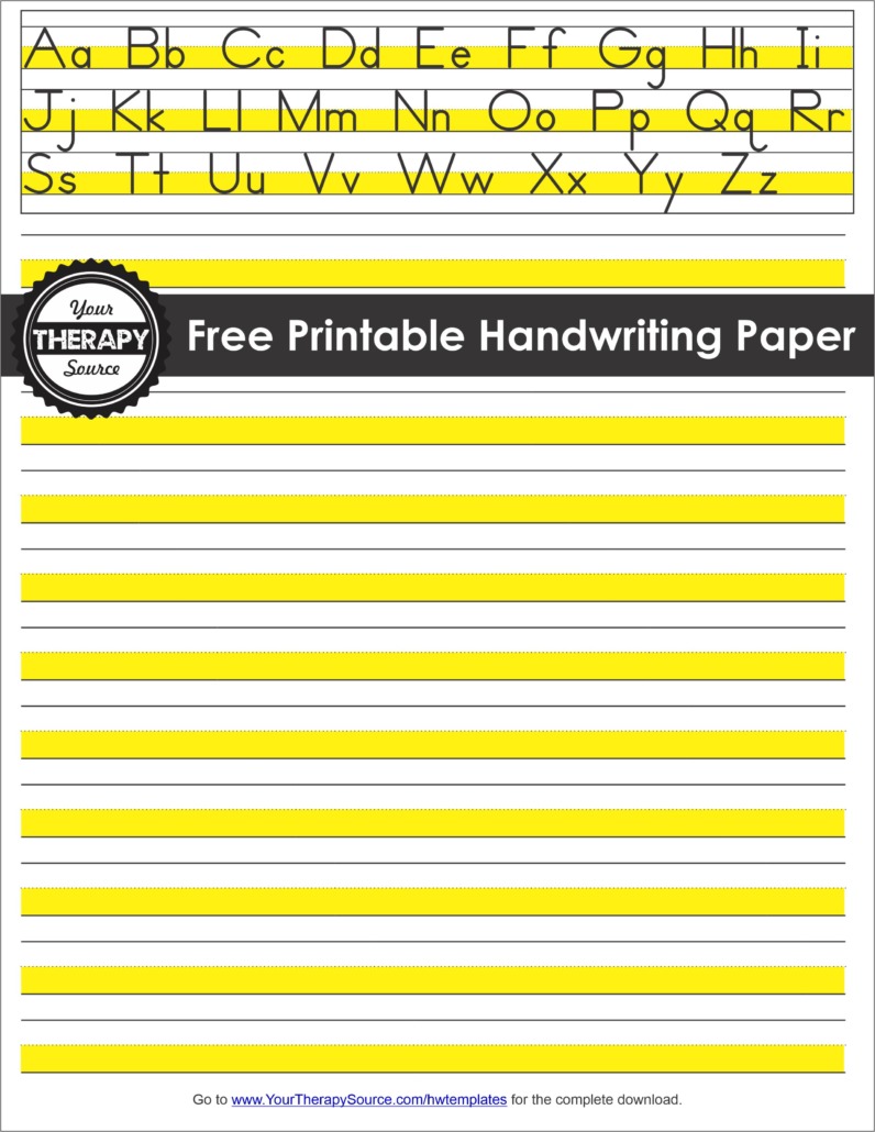 free printable handwriting paper for third grade