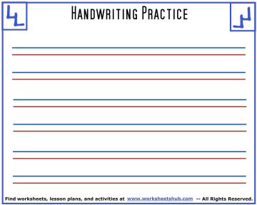 Handwriting Sheets:Printable 3-Lined Paper