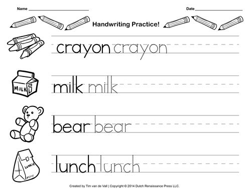 free printable handwriting practice sheets