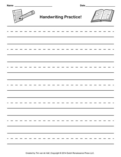 free printable handwriting practice worksheets for kindergarten