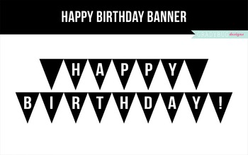 free printable happy birthday banner black