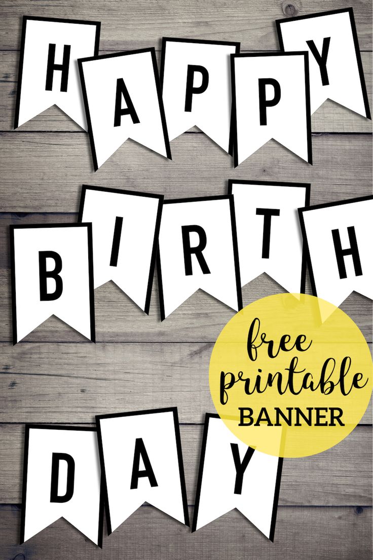 free printable happy birthday banner black