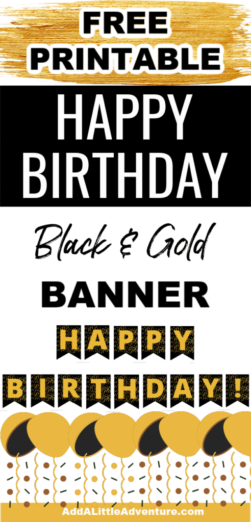 free printable happy birthday banner black