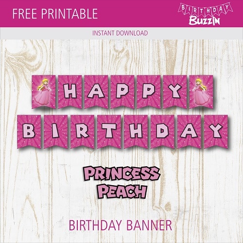 free printable happy birthday banner princess
