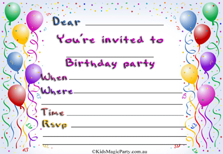 free printable happy birthday invitation cards