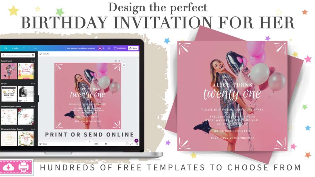 free printable happy birthday invitation cards
