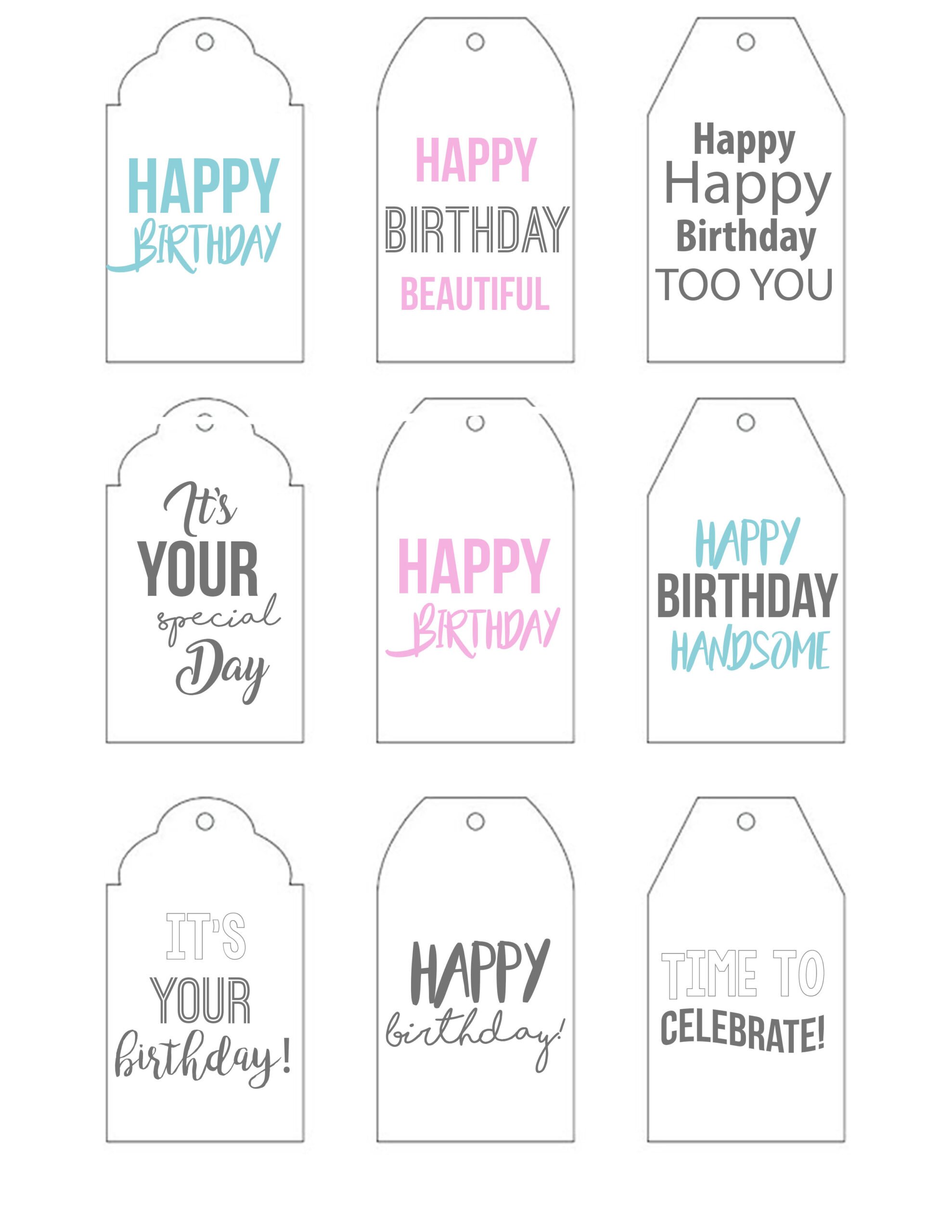 Free Printable Happy Birthday Tags - Nikkis Plate Blog