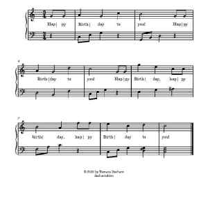 free printable happy birthday piano sheet music