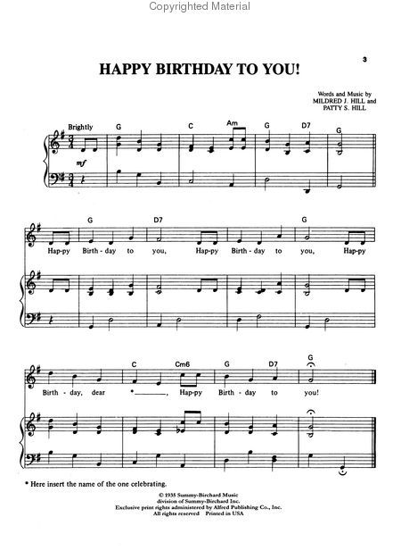 free printable happy birthday piano sheet music