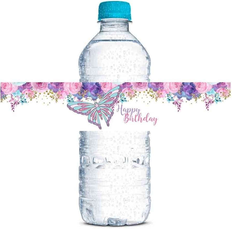 free printable happy birthday water bottle label wraps