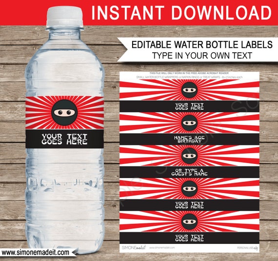 free printable happy birthday water bottle label wraps
