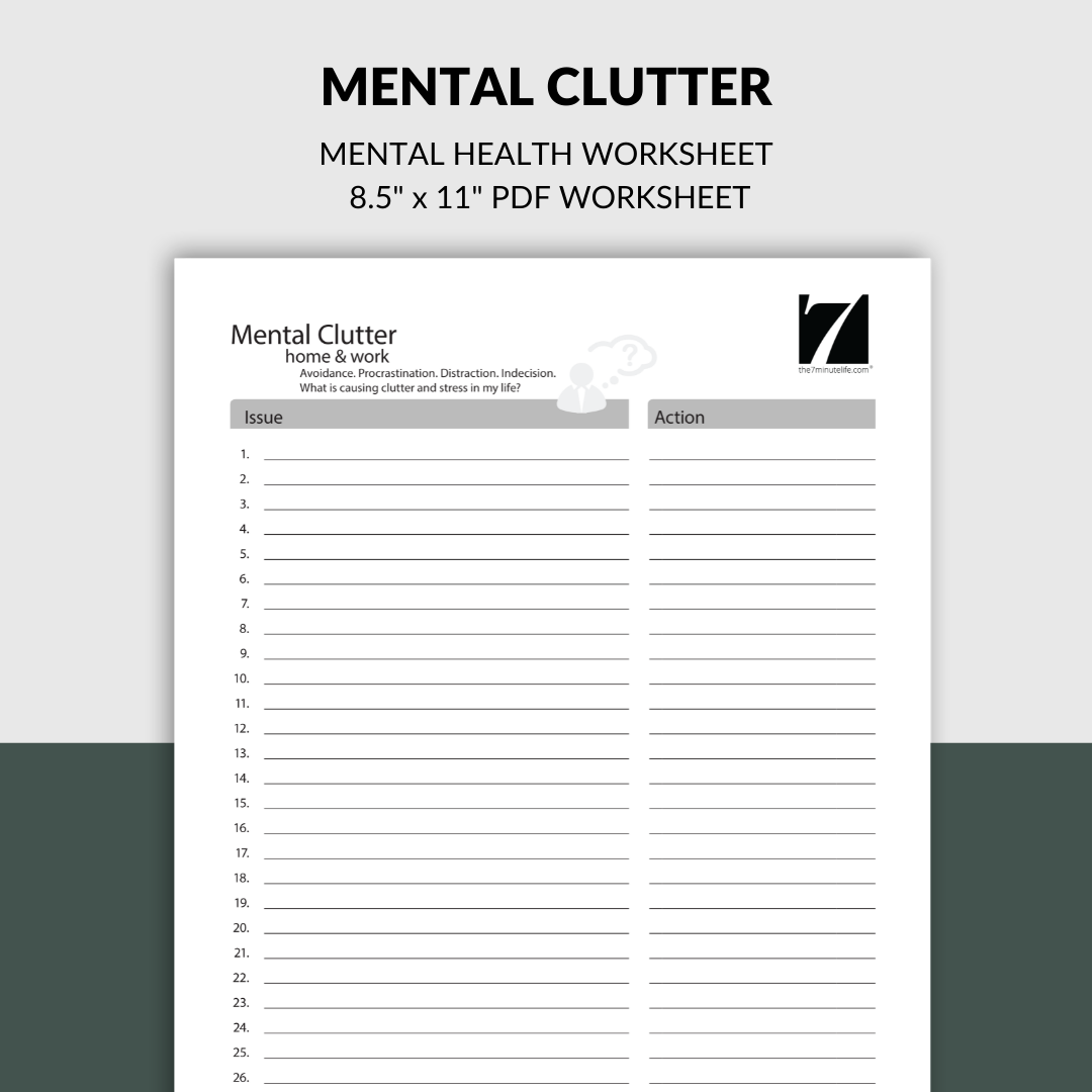 Mental Health Worksheet - The 7 Minute Life