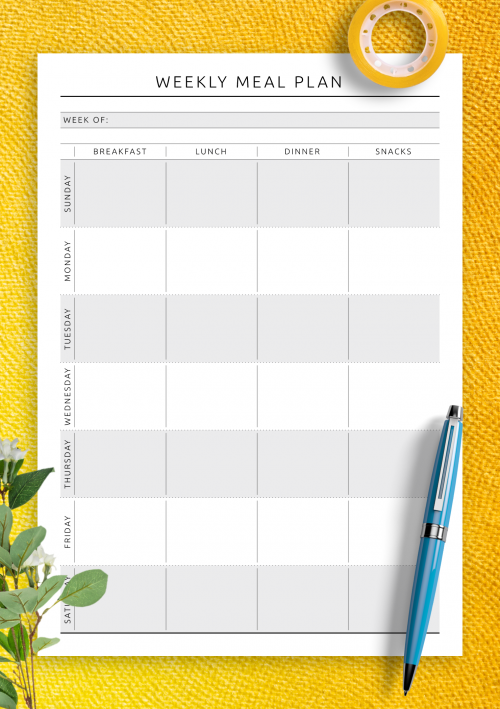 free printable healthy meal planner