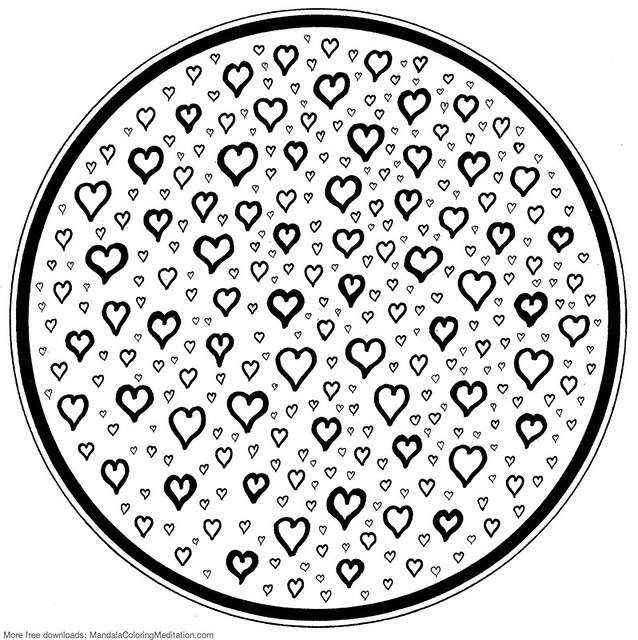 free printable heart mandala coloring pages