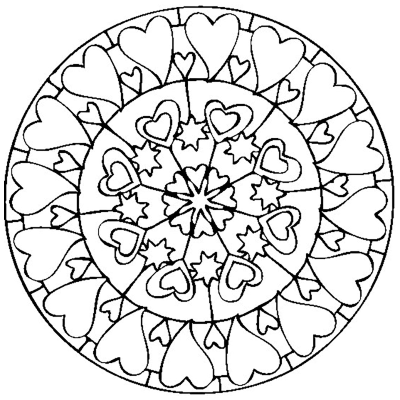 free printable heart mandala coloring pages