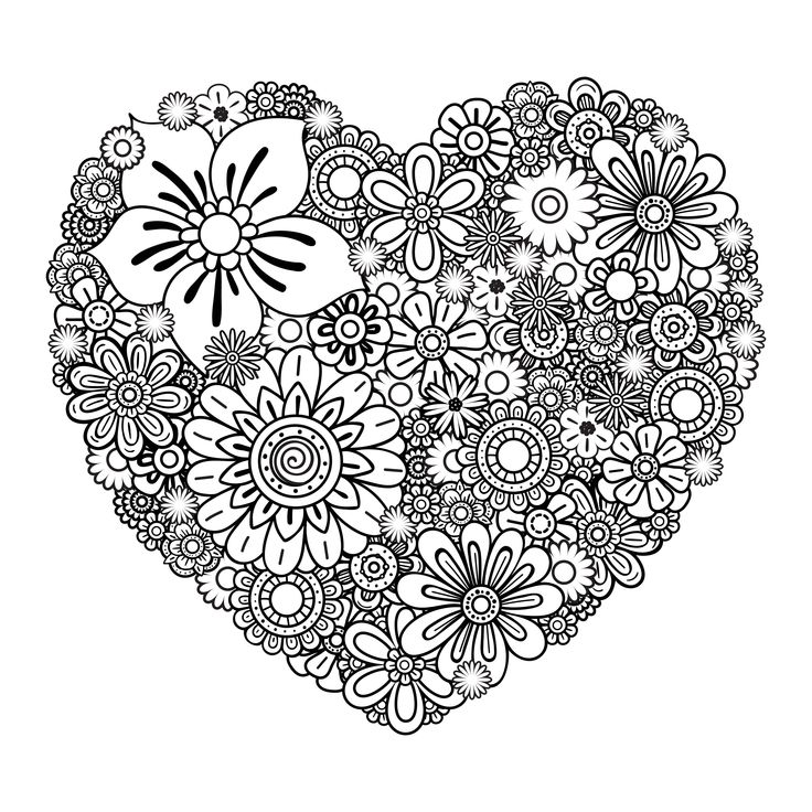 free printable heart mandala coloring pages