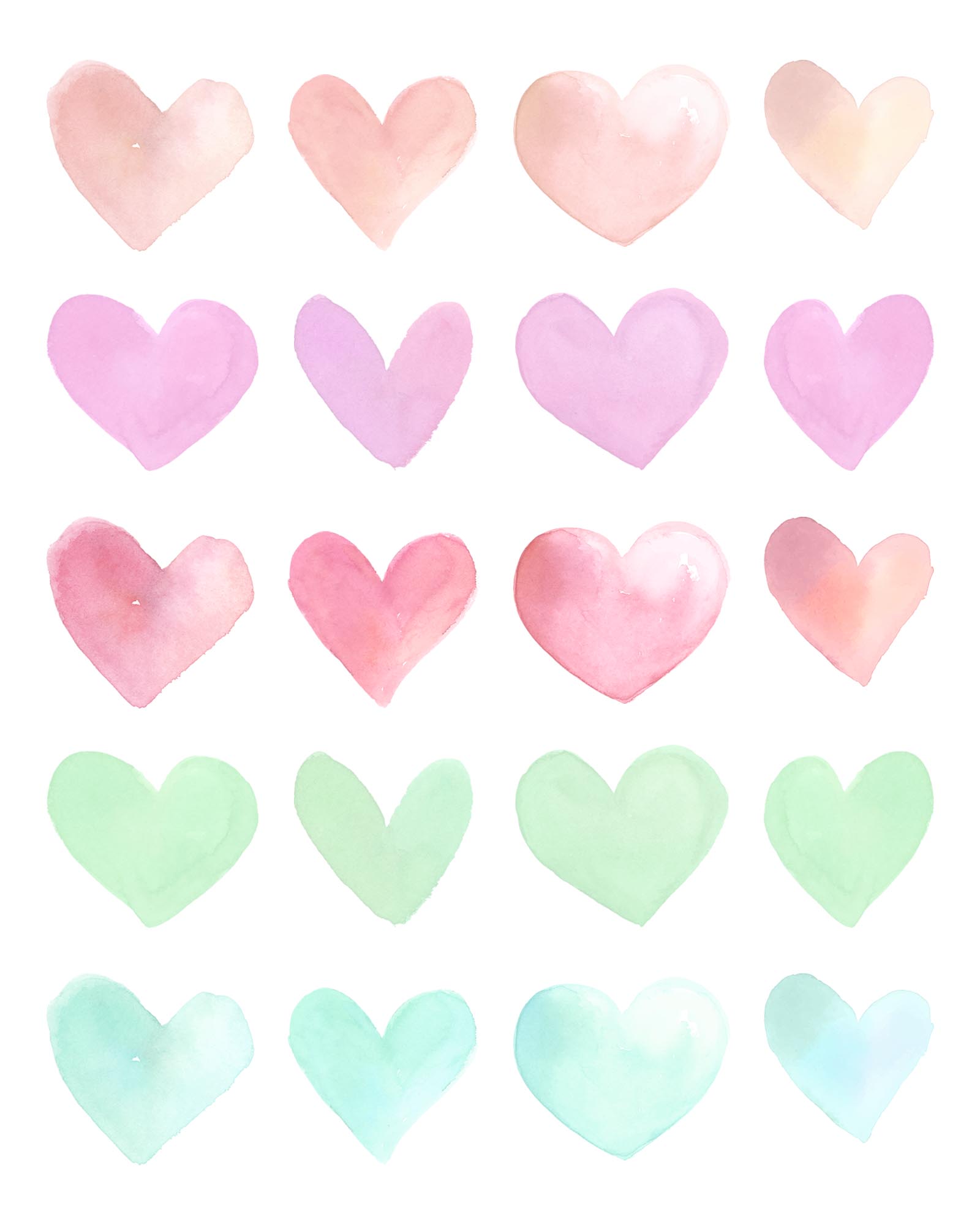 Hearts and Love Free Printable Wall Art - The Cottage Market