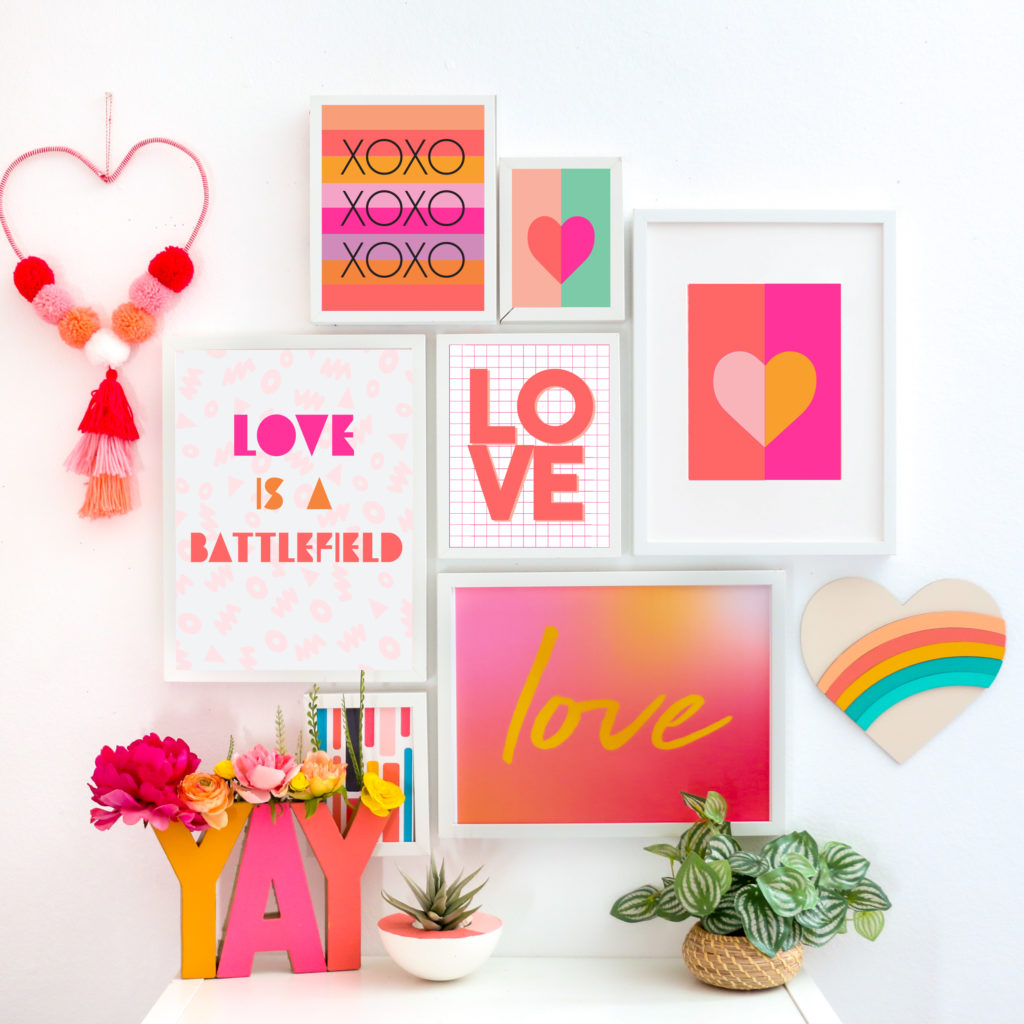 free printable heart wall art