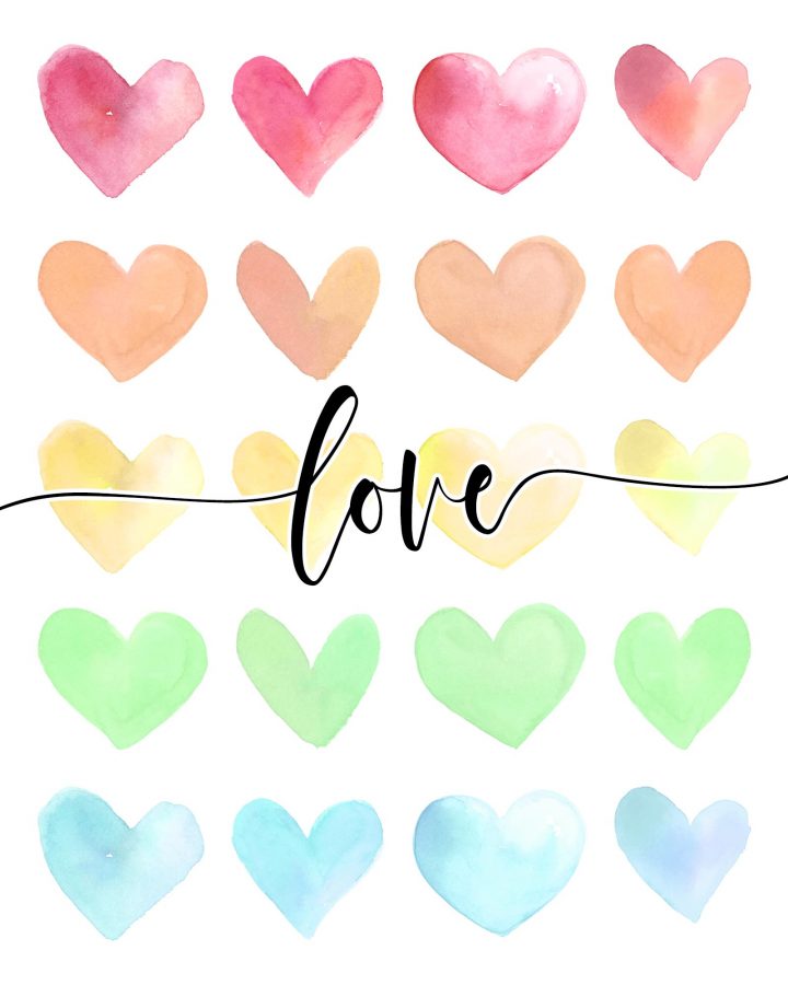 free printable heart wall art