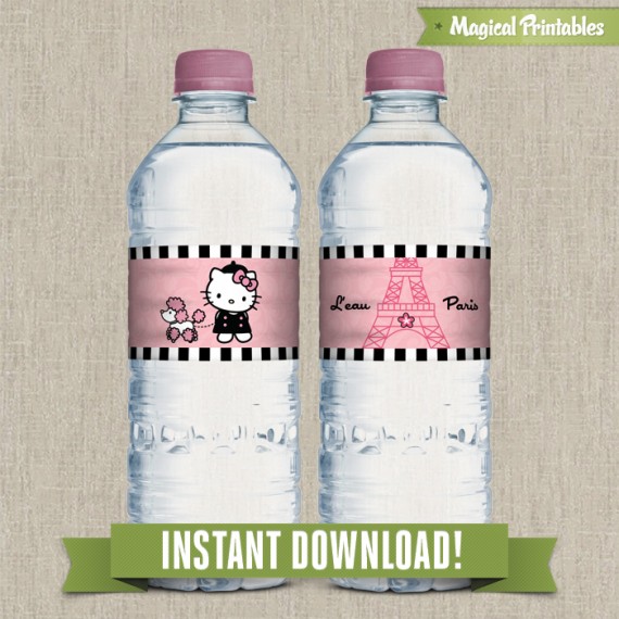 free printable hello kitty water bottle labels
