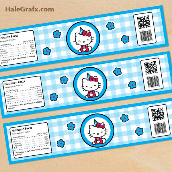 free printable hello kitty water bottle labels