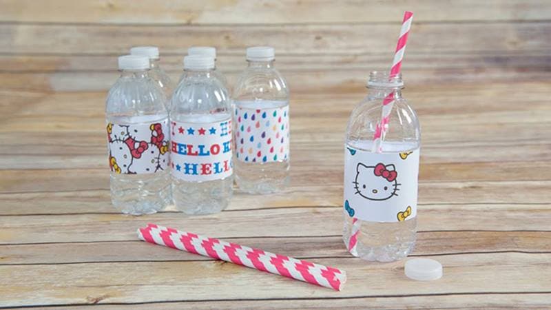 free printable hello kitty water bottle labels