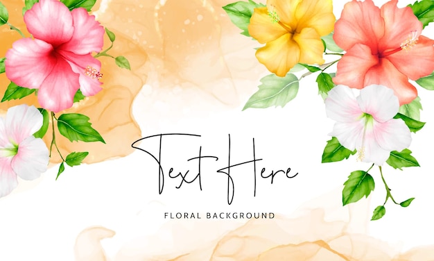 Premium Vector | Beautiful watercolor hibiscus flower floral ...